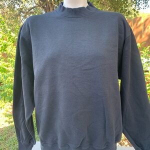 90s Vintage Black Plain sweatshirt size M by Preferred Sportswear Made in USA.